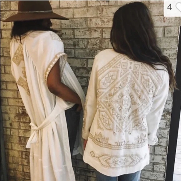 Free People Embroidered Festival Easy Open Jacket